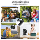 10000 mAh 8.5 Inch Clip-on Fan, Rechargeable Battery Operated Portable Fan with 4 Speeds, Quiet, USB Camping Fan with Hook, for Golf Cart, Treadmill, Lasts 40hrs, Baby Stroller, Office Desk Fan