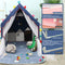 YOIKO Kids Tents Indoor Playhouses Boys 9.9Ft Star String Lights Blue Tent for Boys Upgraded Large Kids Indoor Tents and Playhouses Longer Curtain with Colorful Accessories Decoration 50.4" x 47.3"