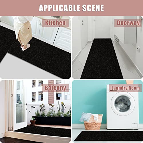 ZGR Runner Rug 2 ft x 6 ft Carpet Runners, Indoor/Outdoor Hallway Kitchen Entryway Bedroom Area Rugs with Natural Non-Slip Rubber Backing, Garage mat, Black, Custom