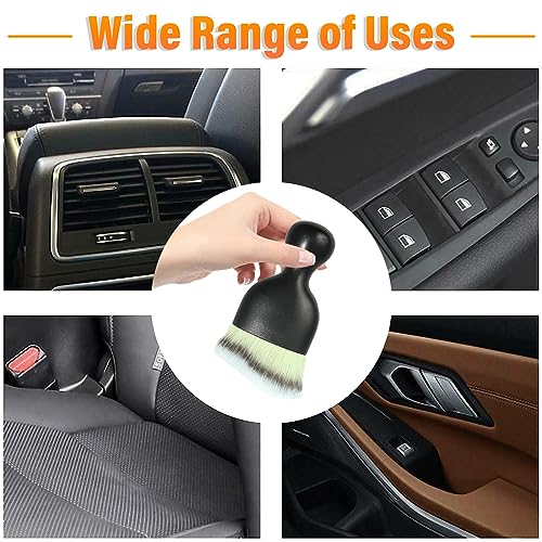 Ziciner Car Interior Dust Brush, Auto Soft Bristle Detailing Cleaners, Curved Design Dirt Clean Brushes, Cleaners Tool for Vehicle Dashboard, Air Conditioner Vents, Leather, Computer (Tricolor)