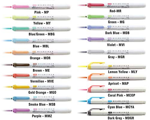 Zebra Mildliner Highlighter Pen Set, 20 Pastel Color Set (Japan Import)