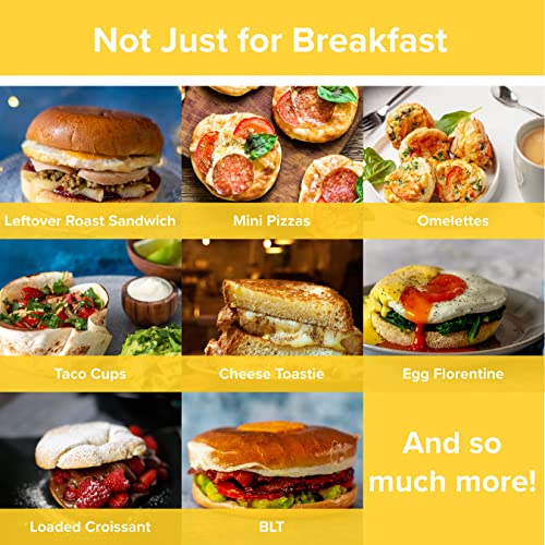 Drew & Cole - Electric Breakfast Sandwich Maker - Grilled Sandwich Toastie Maker - With Egg Cooker Ring - Easy To Clean Non-Stick Cooking Plates - Fantastic for English Muffins, Omelettes & Waffles