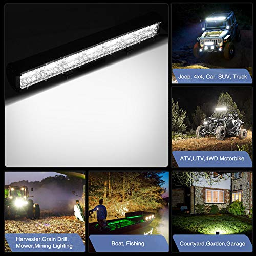 Nilight 20Inch 420w Triple Row Flood Spot Combo 42000LM Bar With Heavy Duty Wiring Harness for Off Road Lights