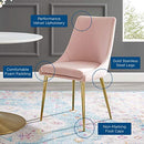 Modway Viscount Modern Accent Performance Velvet Dining Chair, Pink