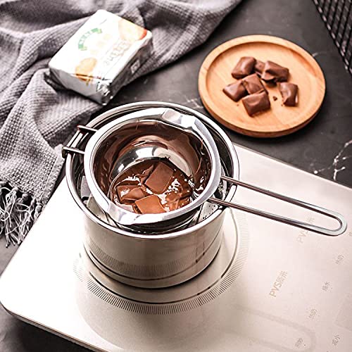 1000ML Double Boiler Pot with 2200ML Stainless Steel Pot and Silicone Spatula, Double Boiler Set for Melting Chocolate,Candy, Soap, Wax, Candle Making