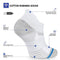 Closemate Mens Sports Trainer Socks White Black 6 Pairs Ankle Running Cotton Cushioned Socks for Men Non Slip Tab Breathable Anti-Blister Wicking Low Cut Short Athletic Socks（6 White, Size L)