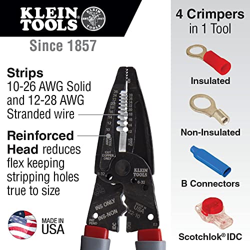 Klein Tools 1019 Klein Kurve Wire Stripper/Crimper/Cutter for B and IDC Connectors, Terminals, More