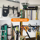 Wallmaster Garage Storage Organization Wall Mount, Garden Tool Rack Organizer Heavy Duty Folding Chair Hangers with 6 Adjustable Hooks 48inch Tracks Max Load 265lb