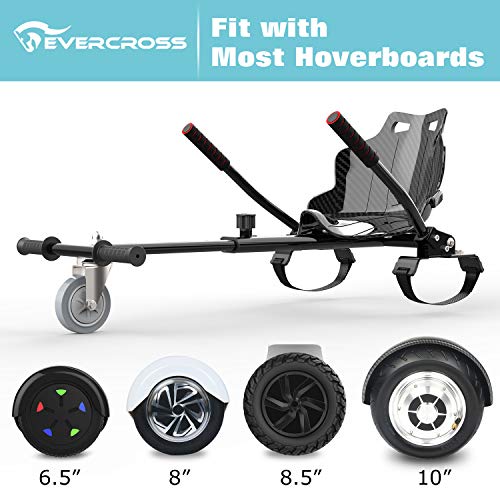 EverCross Hoverboard Seat Attachment, New Gen Hoverboard Seat with Safety Brake System, Hoverboard Attachment with Adjustable Frame Length for 6.5" 8" 10" Hoverboard, Suitable for Kids & Adults