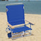 Rio Brands 5 Position Classic Lay Flat Beach Chair with Backpack Straps, Blue, 8.5"