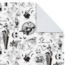 Hallmark Nightmare Before Christmas Flat Wrapping Paper Sheets with Cutlines on Reverse (12 Folded Sheets) for Christmas, Birthdays, Halloween, Jack Skellington, Sally, Zero, Black, White, Red, 0005EW 1001