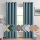 MIULEE 2 Panels Linen Curtains 90 Inches Long Blackout Curtain Panels for Bedroom/Living Room Curtain Drapes Thermal Insulating Texture Grommet Top-Eggshell Blue