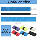 Sliverdew Pack of 6 Tennis Rackets 110 cm Badminton Grip Tape Non-Slip Grip Tape Tennis Grip Tape Self-Adhesive Grip Tape for Shuttlecock Racket Squash Racket Badminton