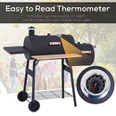 Outsunny 48" Steel Portable Backyard Charcoal BBQ Grill and Offset Smoker Combo with Wheels