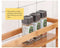 Multipurpose Spice Rack Organiser, Two Tier Kitchen Storage Wooden Spice Rack, Suitable for Countertops, Cabinets, Cosmetic Display Racks, Bathroom Partition Organizer Storage Racks.