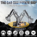 Upgraded Charging Excavator RC Toy 22-Channel Full-Function RC Excavator Sand Engineering Vehicle 1:14 2.4Ghz with Lighting and Sound Effects of Remote Control Engineering Toy Excavator