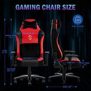 Fantasylab Big and Tall Gaming Chair Office Chair Gaming Chair with Massage Lumbar Pillow Gamer Chair for Adults Computer Game Chair with Adjustable Armrest High-Back PU Leather Gaming Chair 400lb