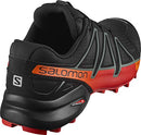 Salomon Men's Speedcross 4 Trail Running Shoes, Black/Goji Berry/Red Orange, 8 UK/8.5 US