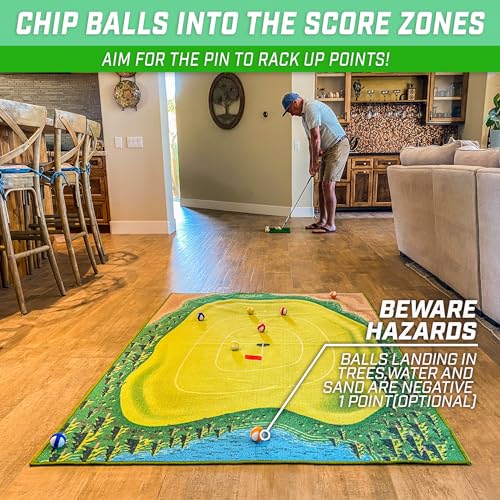 GoSports Chip N' Stick Golf Chipping Mat Game with Golf Balls - Choose Classic, Darts or Islands