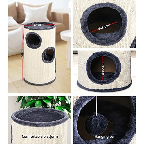 i.Pet Cat Tree Cats Tower Ultimate Scratching Post, 70cm Height Pet Toy Scratcher Cardboard Posts Indoor Kittens Play Towers and Trees Corner Toys, No Assembly Required