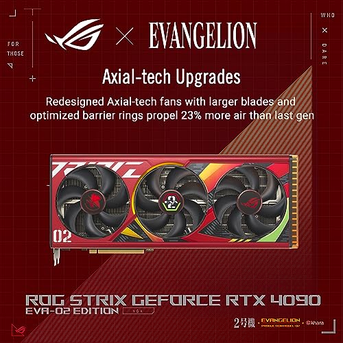 ASUS ROG Strix GeForce RTX 4090 EVA 02 OC Edition Gaming Graphics Card (PCIe 4.0, 24GB GDDR6X, HDMI 2.1a, DisplayPort 1.4a)