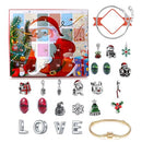 Tongke 24 Days Christmas Advent Calendar Christmas Countdown Calendar 24 Charms with Bracelet Necklace Set Jewelry