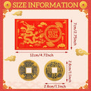 100 Pcs Chinese New Year Scratch Off Cards 2024 Year of The Dragon Fortune Cards with 25 Chinese New Year Coin Chinese Decorations Money Good Luck Charms for Party Games Good Culture (Bright Style)