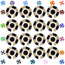 Acclaim Lawn Bowls Identification Stickers Markers 4 Full Sets Of 4 Self Adhesive Segmented (Black/Gold)