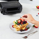 Breville 3-in-1 Ultimate Snack Maker | Deep Fill Toastie Maker, Waffle Maker & Panini Press | Removable Non-Stick Plates | Black & Stainless Steel [VST098] | UK Plug