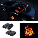 (FIRE DRAGON) - Premium Wireless Car Door Light Led Easy Installed Welcome Laser Projector Pastable Logo Light Holeless Ghost Shadow Lamp Logos Replacement for All Car Accessory 2 Pcs (FIRE Dragon)