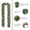 Glitzhome 2PK 6FT Glittered Pinecones and Berries Christmas Garland with 50 Warm White Lights and Timer for Christmas Holiday Party Hanging Decorations