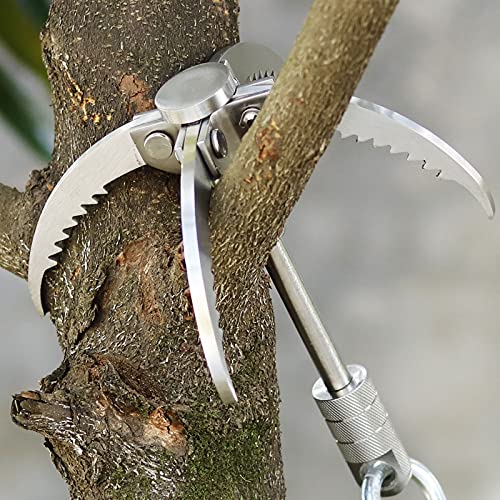 GYANDULY Large Grappling Hook with 65ft Rope, 4-Claw Folding Stainless Steel Grapple Hooks for Outdoor Survival, Camping, Hiking, Tree &Mountain Climbing