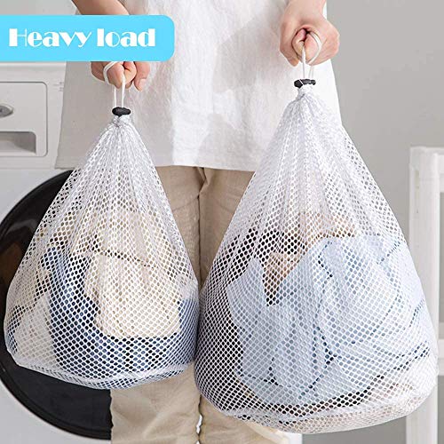 Geecol Pack of 4 Different Sizes Laundry Bags, Mesh Wash Bags with Draw String, Storage Bags, Three Layer Washing Machine Bag with Drawstring Closured Design for Underwear,Sock, Baby Toys, Baby Cloths,Travel