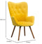 (Yellow) - Roundhill Furniture AC155YL Doarnin Silky Velvet Tufted Button Accent Chair, Yellow