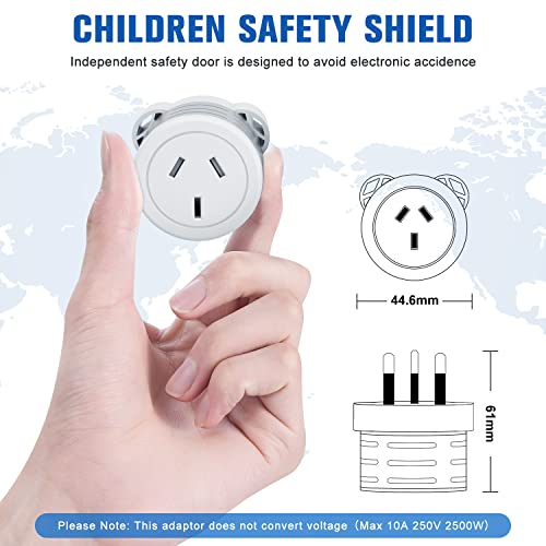 HEYMIX UK Travel Adapter 3-Pack, UK to AUS Universal Travel Plug, AU to UK International Power Adapter, UK to Australia Travel Power Adapter, UK Plug for England,Malaysia,Indonesia,Part Asia,Singapore