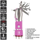 Multi Tool LED Flashlight, All In One Tool Light For Emergency, Camping and Cars By Stalwart (Pink) (With Glass Breaker and Seatbelt Cutter)