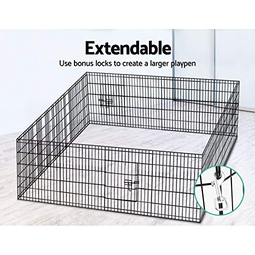 i.Pet 30" 8 Panel Pet Dog Playpen Rabbit Play Pen Playpens Fence Cage Cages Puppy Exercise Enclosure Crate Pets Barrier Portable Outdoor Indoor Run Gate Guinea Pig Heavy Panels Kennel