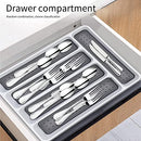 FYY Cutlery Organizer for Drawer, 5 Compartments Drawer Organizer, Kitchen Storage Tray for Flatware, Silverware, Cooking Utensils, BPA Free Plastic Cutlery Tray for Kitchen Bathroom & Office Supplies