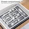 FYY Cutlery Organizer for Drawer, 5 Compartments Drawer Organizer, Kitchen Storage Tray for Flatware, Silverware, Cooking Utensils, BPA Free Plastic Cutlery Tray for Kitchen Bathroom & Office Supplies