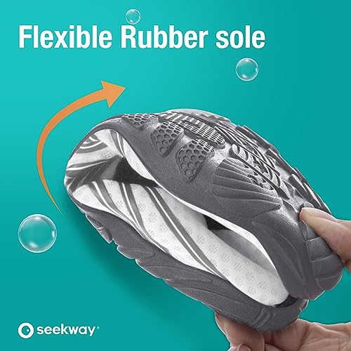 SEEKWAY Water Shoes Men Women Adult Quick-Dry Aqua Sock Barefoot for Beach Swim River Pool Lake Hiking Kayaking Surfing, 1a-407 White, 8.5 Women/7.5 Men