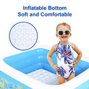 Kiddie Pool, 185cm × 148cm × 56cm Inflatable Pool with Inflatable Soft Floor, Cool Summer Swimming Pool for Kids and Family, Blow Up Pool for Backyard, Garden, Indoor, or Outdoor