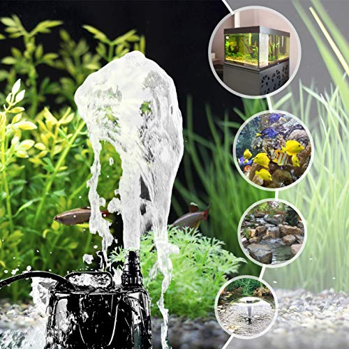 hygger Submersible Water Pump, 1500L/H 40W Ultra-Quiet Fountain Water Pump, Bottom Pumping Aquarium Pump with 48 Hours Anti Dry Burning, 2.2m High Lift and 3 Nozzles for Fish Tank Pond Pool Garden