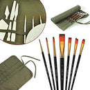 Paint Brush Roll Canvas Pouch, Army Green 22 Slots Paint Brush Holder Roll Up Canvas Paint Brush Bag，Artist Acrylic Oil Watercolour Brushes Case，Student Draw Pen Gouache Watercolor Oil Brush Storage