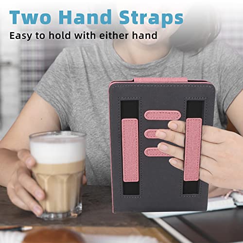 WALNEW Flip Case for All-New Kindle 11th Generation (2022 Released) – Two Hand Straps PU Leather Vertical Multi-Viewing Stand Cover with Auto Wake/Sleep Fits Kindle 11th Generation 2022