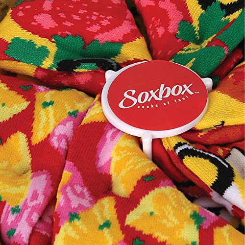 The Essentials Wardrobe Mens Ladies Unisex Socks Pizza Hawaiian Novelty Socks Soxbox Gift Idea Size 4-11, Pizza, 6-11