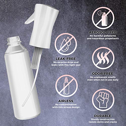 Alpree Hair Spray Bottle Continuous Water Mister Spray Bottle Empty Ultra Fine for Hair Styling, Pets, Plants, Cleaning, Misting & Skin Care, Salons, for Taming Hair in Morning, Curly Hair, Essential Oil Scents & More