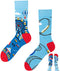 TODO Colours Funny Socks with Motif - Multicoloured, Colourful, Crazy for Joy of Life, Rollercoaster, 8-10 US