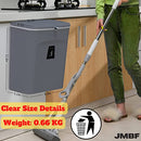 JMBF - Hanging Trash Can for Kitchen Cabinet Door with Lid,Garbage Can for Bathroom/Cupboard/Bedroom/Office -Wall Mounted Counter Waste Compost Bin-Mountable Indoor Compost Bucket | 2.4 Gallon-(Gray)