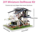 GuDoQi DIY Miniature Dollhouse Kit, Mini Dollhouse with Furniture, Tiny House Kit Plus Dust Cover and Music Movement, DIY Miniature Kits to Build, Monet Garden