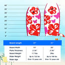 Goplus Boogie Boards for Beach, 37Inch/41 Inch Body Board w/EPS Core, Non-Slip XPE Deck, Wrist Leash for Ocean Pool Sea Surfing, Super Lightweight Surf Board for Kids Youth Adults (37 inch, Rose)